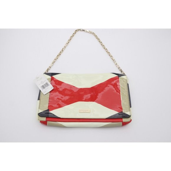Kate Spade Abstract Signature Bow Patent Red New With Tags Free Shipping - Picture 3 of 16